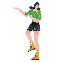手绘-舞蹈元素人物插画贴纸10