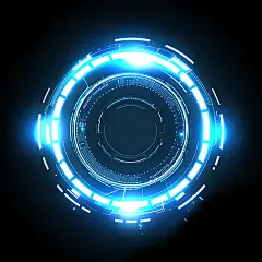 特效通用蓝色科技感光圈元素素材