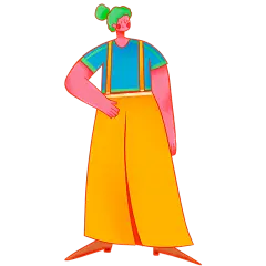 手绘人物插画素材-女生