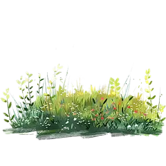 风光通用插画草地元素素材