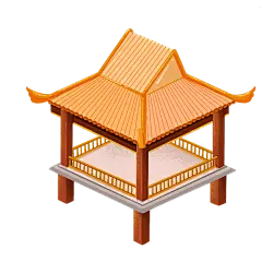 凉亭元素创意贴纸-手绘肌理