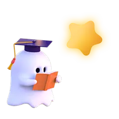 万圣节3D星星幽灵看书贴纸