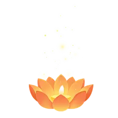 卡通感中元节莲花灯元素贴纸