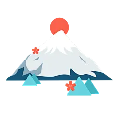 文艺卡通风雪山旅游元素