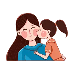 卡通感母亲节母女元素贴纸