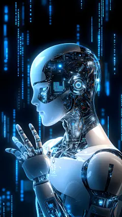 科技风人工智能机器人背景