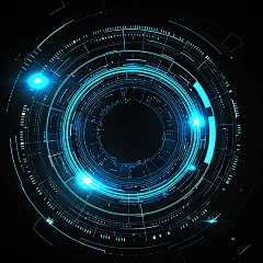 特效通用蓝色科技感光圈元素素材