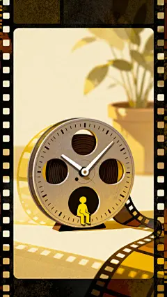 边框系列文艺感光影感电影胶卷背景图片