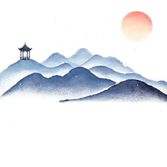 传统节气小雪大雪冬天冬季冬日山水中国风元素