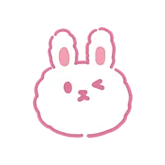 卡通描边兔子元素贴纸