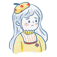 手绘-水彩简笔画少女人物插画10