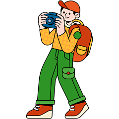 卡通潮酷人物扁平贴纸-SVG-拍照