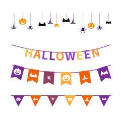 万圣节通用手绘吊饰组合元素