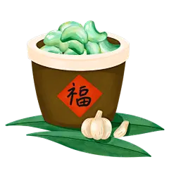 腊八节手绘插画-腊八蒜