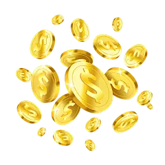 金色扁平散落漂浮卡通金币元素