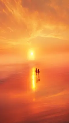 小暑大暑光影感人物夕阳海边森林场景背景