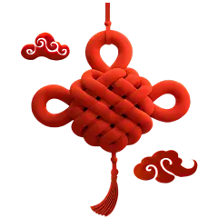 元旦3D立体材质感中国节元素