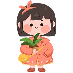 Q版卡通幼儿形象可爱贴纸-小女孩