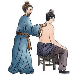 手绘古风人物针灸大尺寸贴纸5