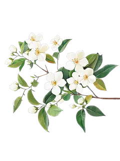 植物系列盛开茂盛的茉莉花元素