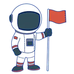 手绘卡通-宇宙元素-宇航员