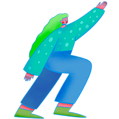 手绘人物插画素材-女生