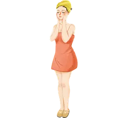 手绘-护肤女人美妆人物插画贴纸7