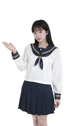 人物系列写实感穿着制服的女孩站立元素