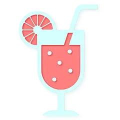 扁平-剪纸风美食元素-SVG-鸡尾酒