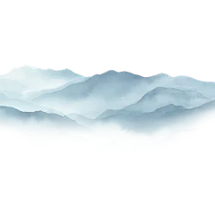 风光系列水墨风淡色山川元素