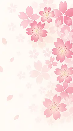 常规内容-背景系列插画风粉色樱花插画背景