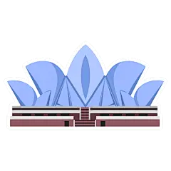 手绘-地标卡通风建筑贴纸-歌剧院
