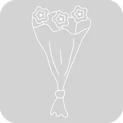 手绘-生日元素简笔画贴纸-鲜花