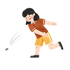 田野元素-手绘风-扔石头