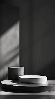 背景通用简约风黑色光影展台几何图片素材