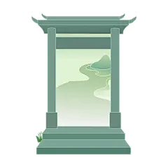 中国风门坊元素贴纸