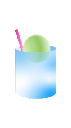 饮品系列卡通感蓝色新风格饮料元素