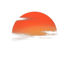 风光系列插画风日落渐变朦胧肌理感元素贴纸