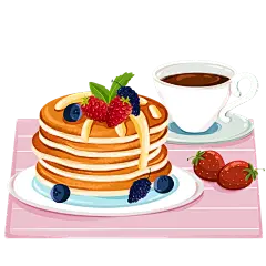 手绘咖啡蛋糕水果免抠