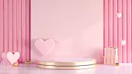 背景通用粉色室内展台背景横板图片素材