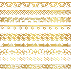 常规内容-纹理系列金色复古风中式花纹元素组合