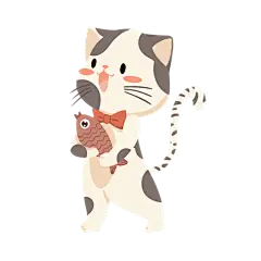 手绘-可爱动物元素-猫1