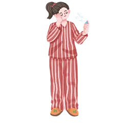 手绘-护肤女生美妆人物插画4