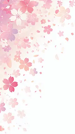 植物樱花插画花瓣背景场景图片素材