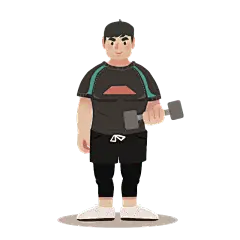 卡通风-父亲节氛围人物插画-哑铃