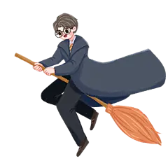 手绘-卡通魔法元素人物插画贴纸2