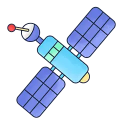手绘风-街头涂鸦太空元素贴纸卫星