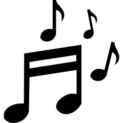 常规通用矢量单色黑色音乐音符图标贴纸元素素材