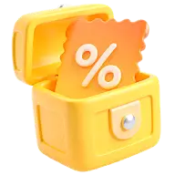 促销系列黄色3D立体促销礼盒打开优惠券元素