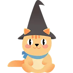 手绘卡通风万圣节主题-魔法猫咪